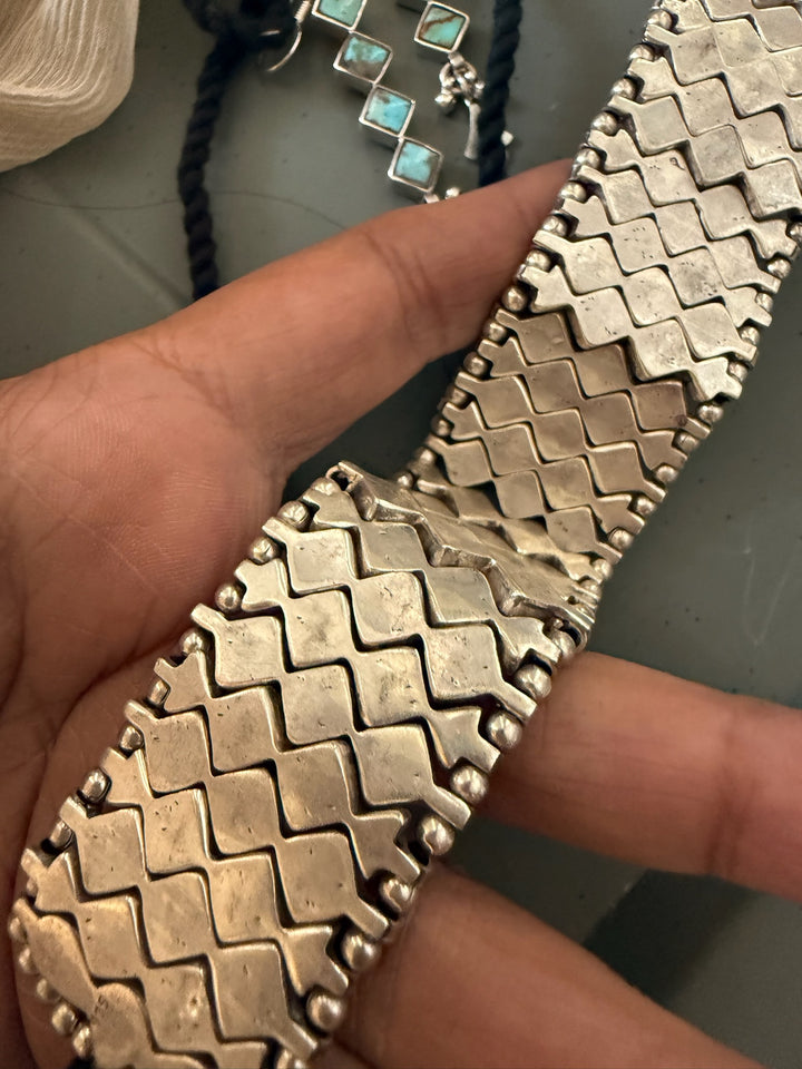 Vintage 925 Silver Turquoise Choker Set – SHIVKA