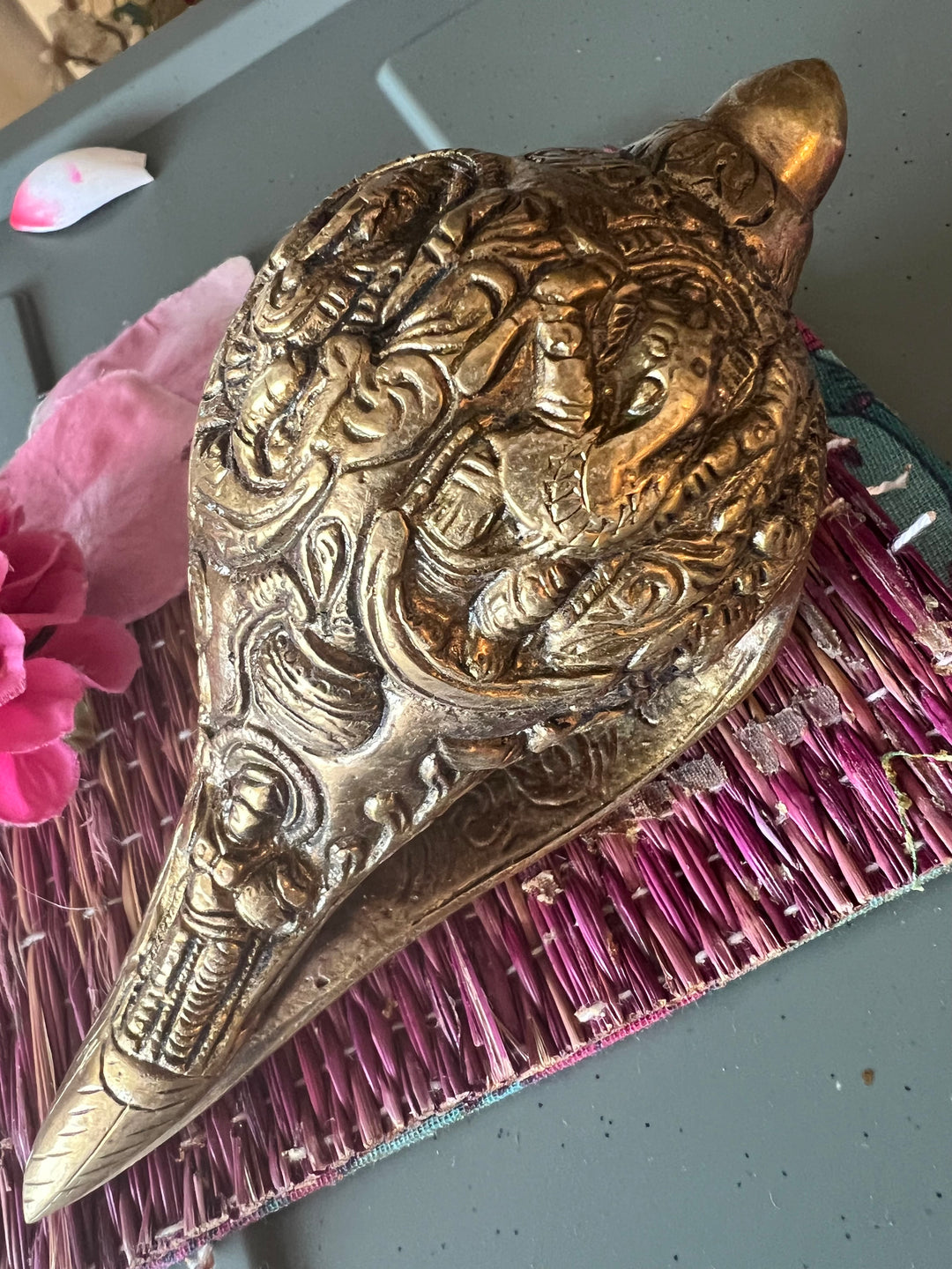 Antique Brass Shankh: Divine Resonance