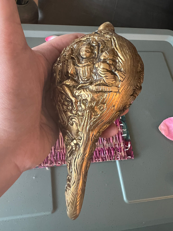 Antique Brass Shankh: Divine Resonance
