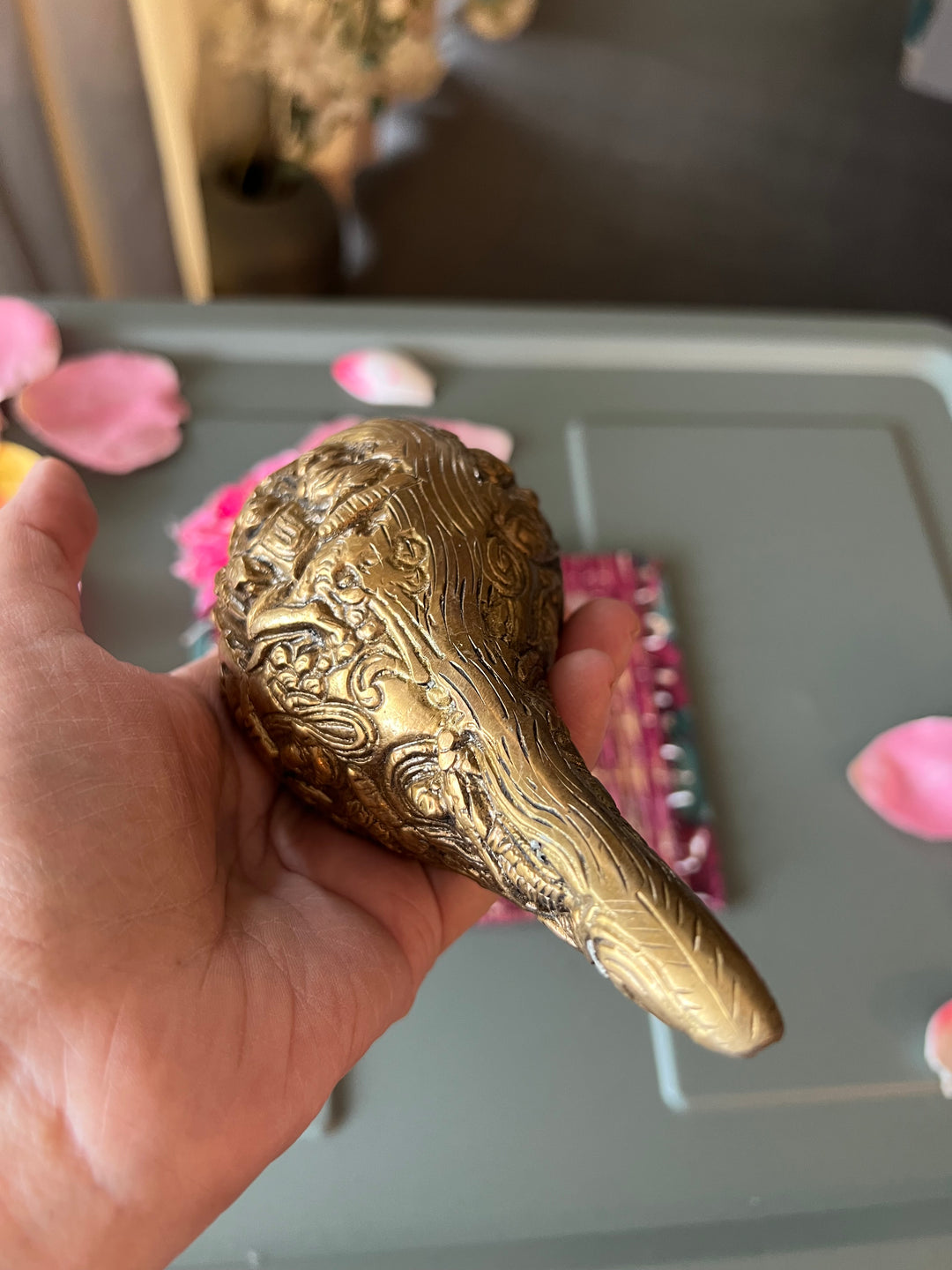 Antique Brass Shankh: Divine Resonance