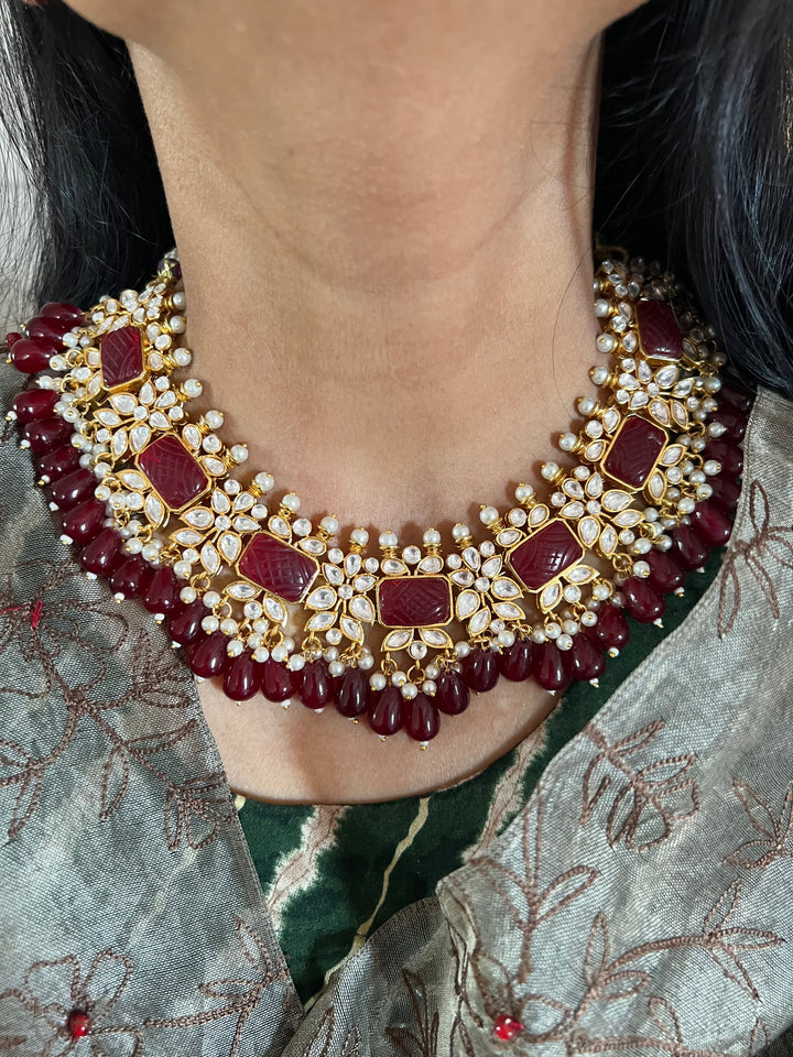 Royal Bridal Choker Necklace with Earrings and Maangtikka