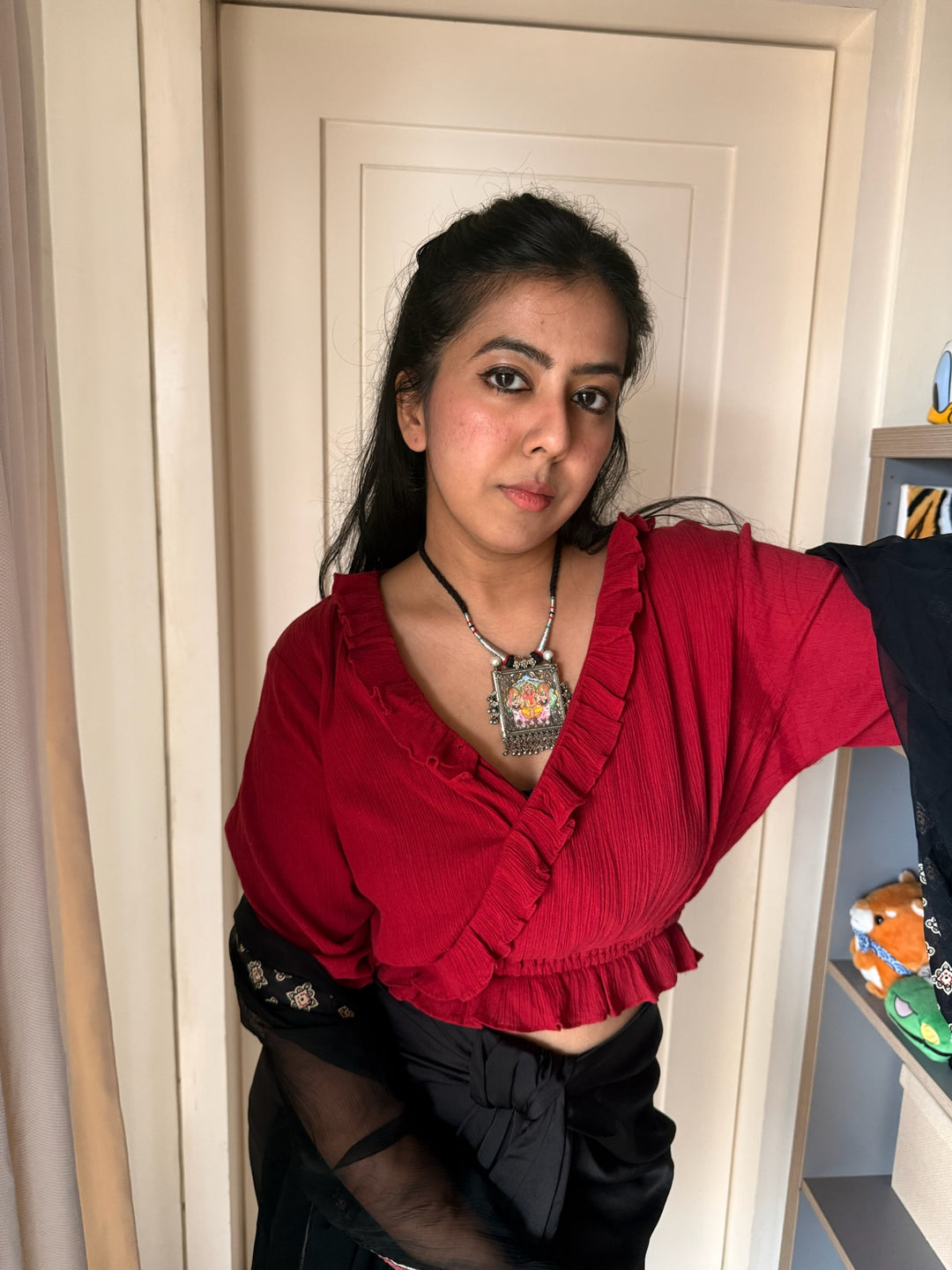 Handmade 925 Silver Handpainted Ganesha Necklace | SHIVKA