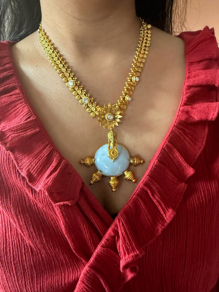 Handmade 925 Silver Light Blue Gemstone Necklace | SHIVKA