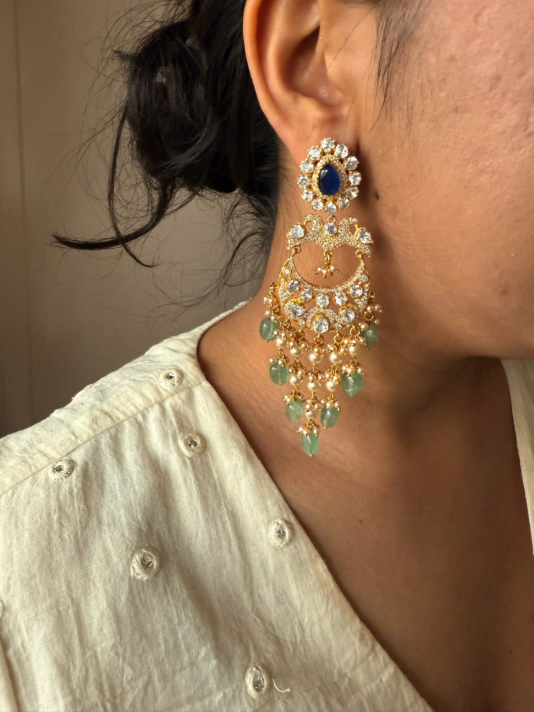 Premium Jadau Polki Kundan Earrings – SHIVKA
