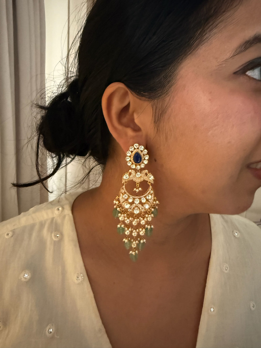 Premium Jadau Polki Kundan Earrings – SHIVKA