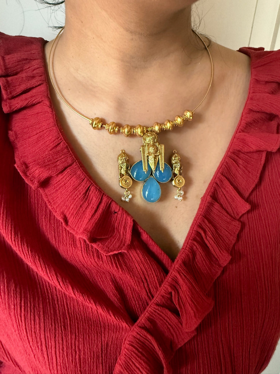 Handmade 925 Silver Chalcedony Hasli Necklace Set | SHIVKA