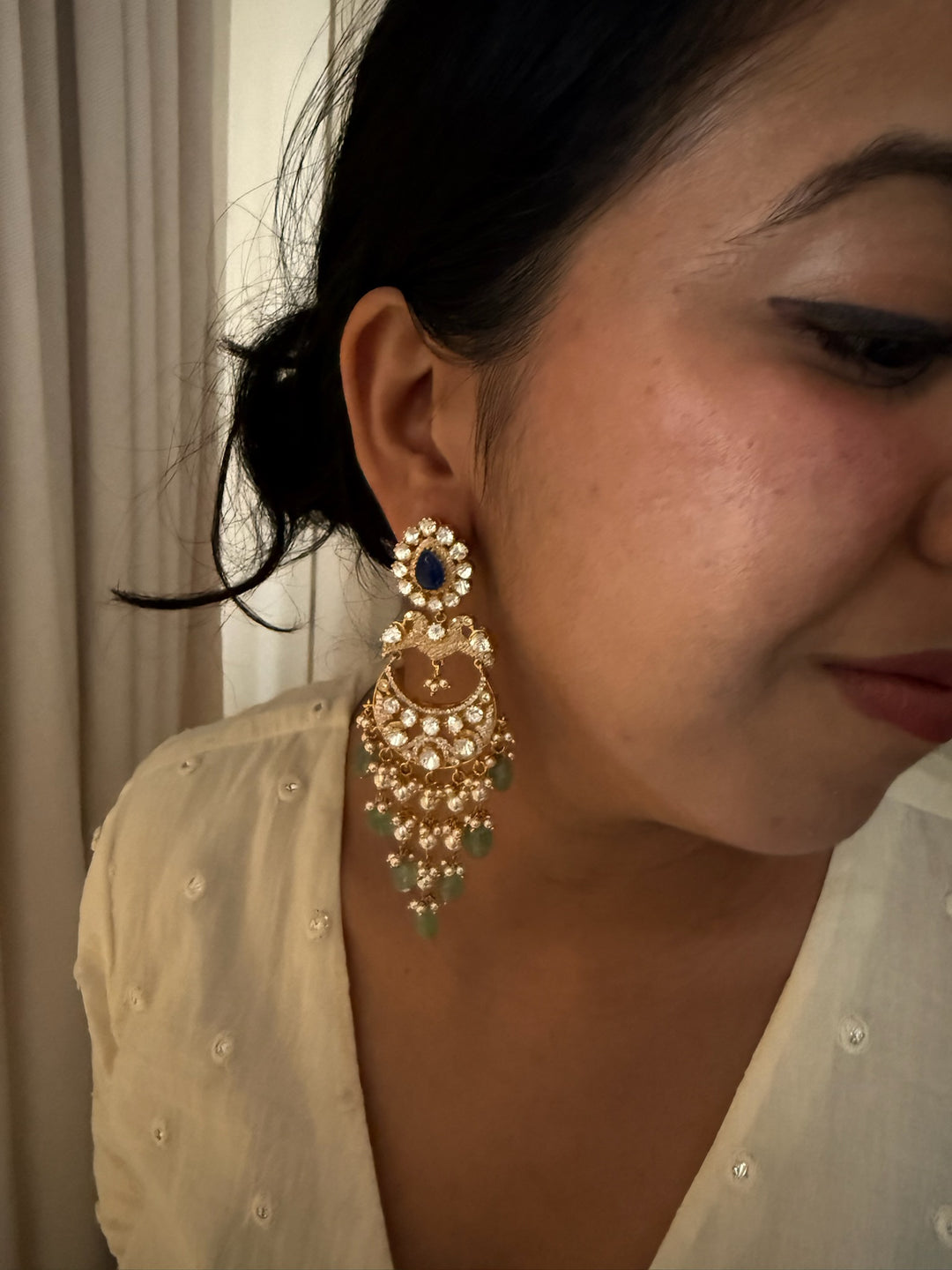 Premium Jadau Polki Kundan Earrings – SHIVKA