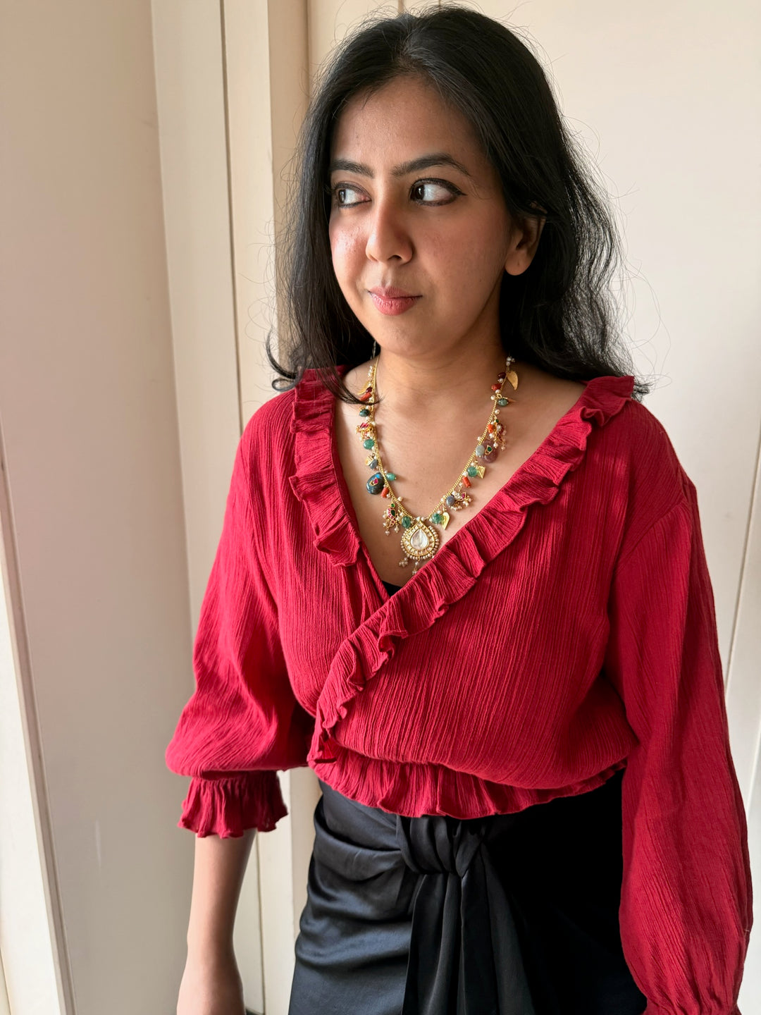 Handmade 925 Silver Multi Gemstone Kundan Necklace | SHIVKA