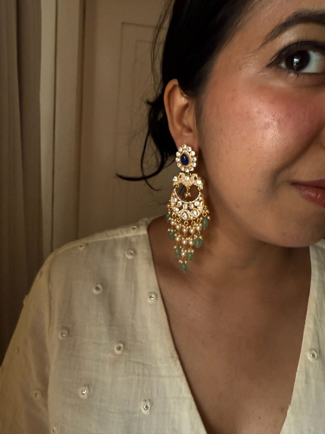 Premium Jadau Polki Kundan Earrings – SHIVKA
