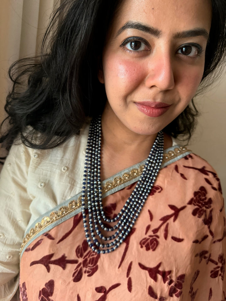 Blue Sapphire & Pearl Necklace – SHIVKA