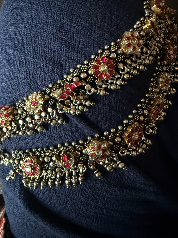 925 Silver Kundan Fusion Anklets – SHIVKA