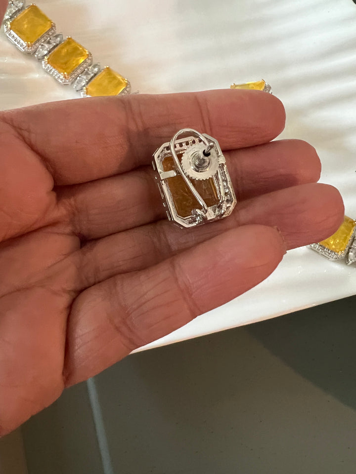 Lemon Doublet Stone Choker with Earrings - Unmatched Quality and Style