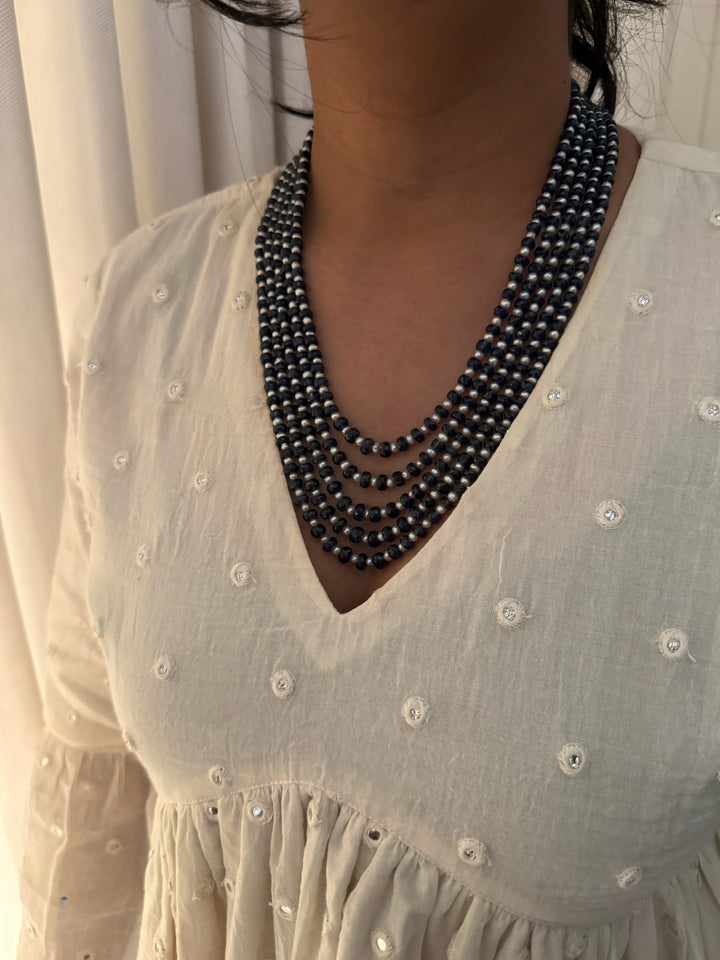 Blue Sapphire & Pearl Necklace – SHIVKA