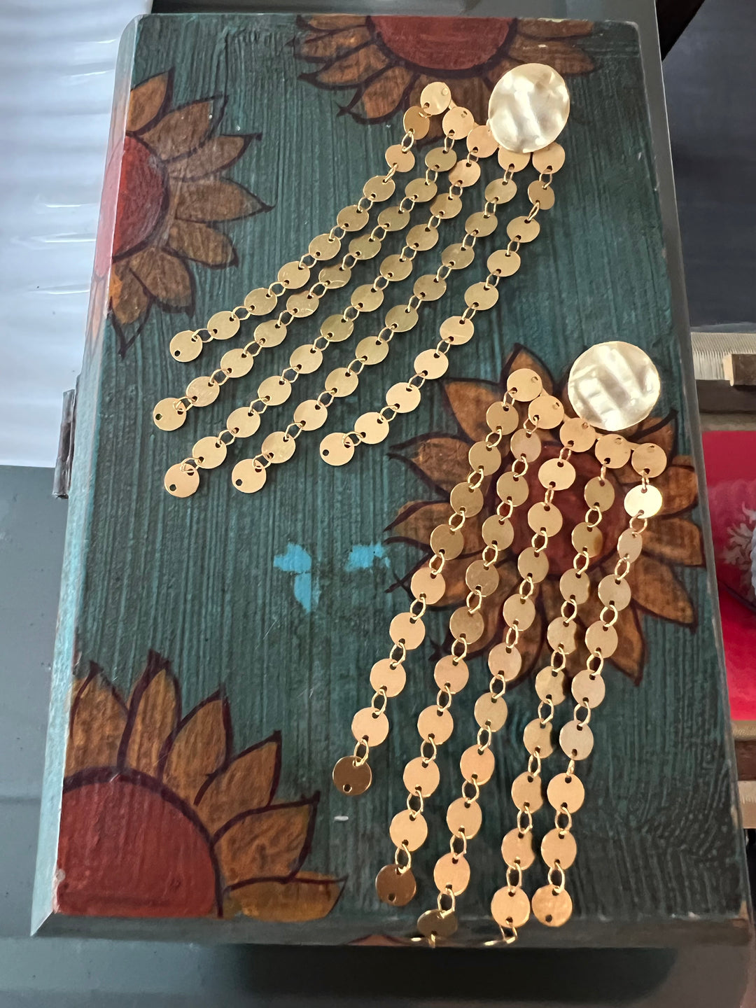 Statement Textured Gold Danglers - Premium Quality, Exquisite Craftsmanship