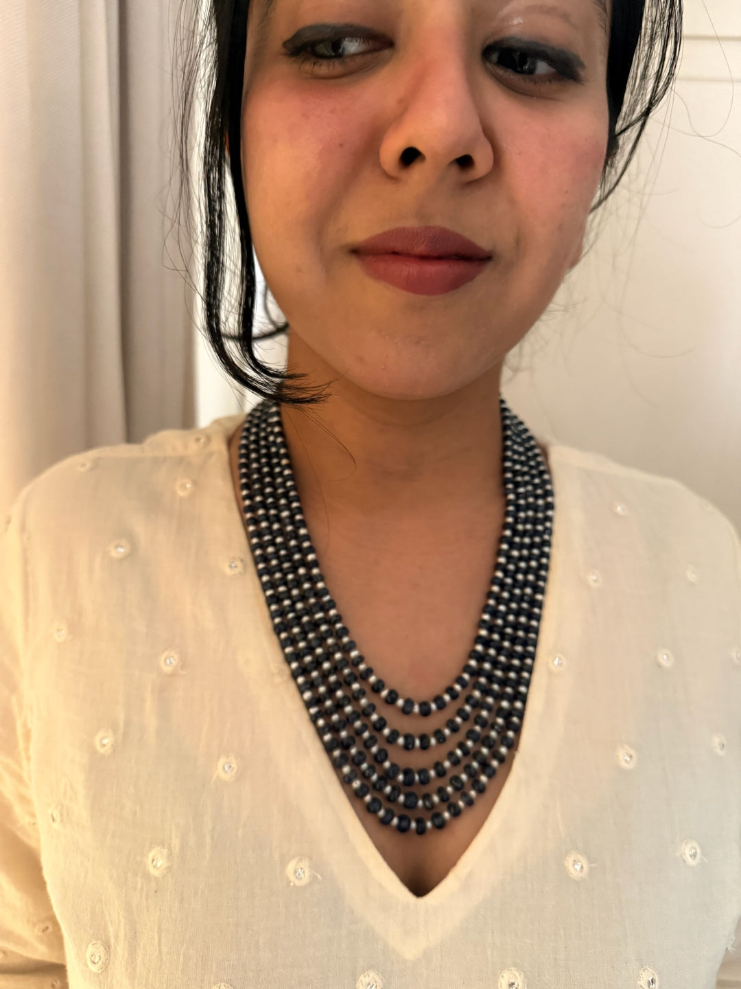 Blue Sapphire & Pearl Necklace – SHIVKA