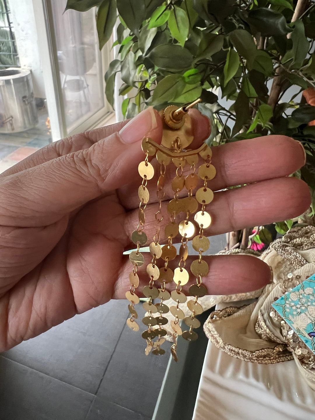 Statement Textured Gold Danglers - Premium Quality, Exquisite Craftsmanship