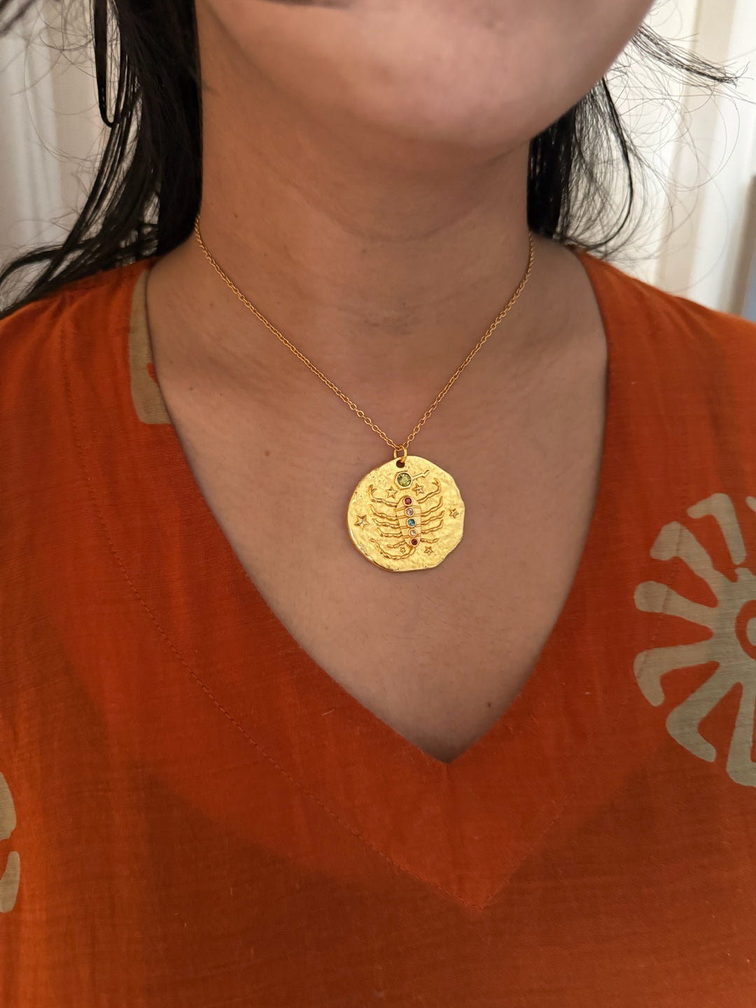 Scorpio Gemstone Zodiac Pendant Necklace – SHIVKA