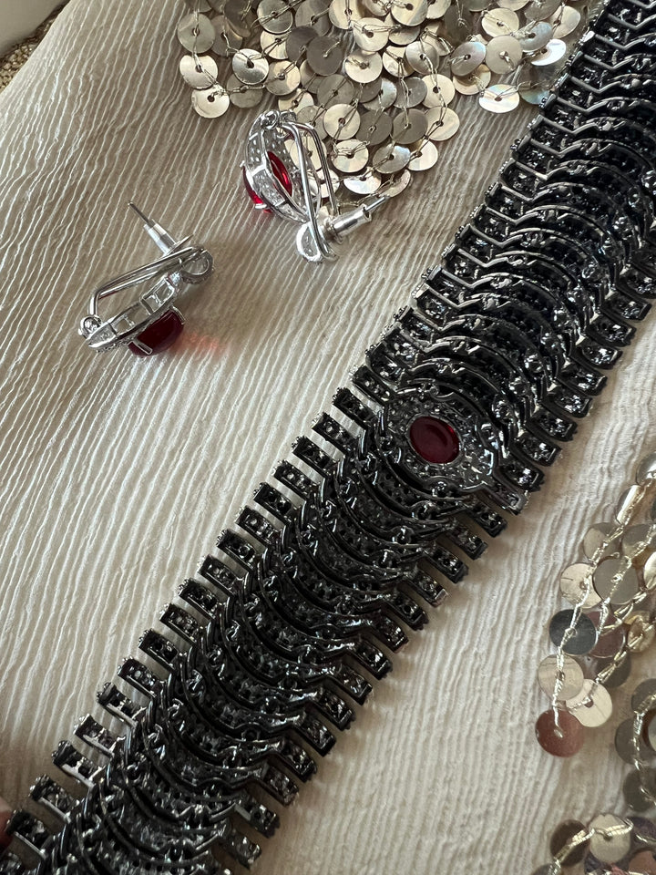 Elegant Designer Choker Necklace Set | SHIVKA | Brass, Copper & Silver | Perfect for Destination Weddings