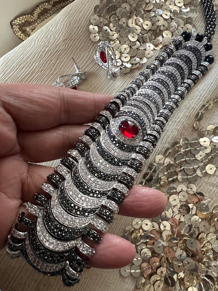 Elegant Designer Choker Necklace Set | SHIVKA | Brass, Copper & Silver | Perfect for Destination Weddings