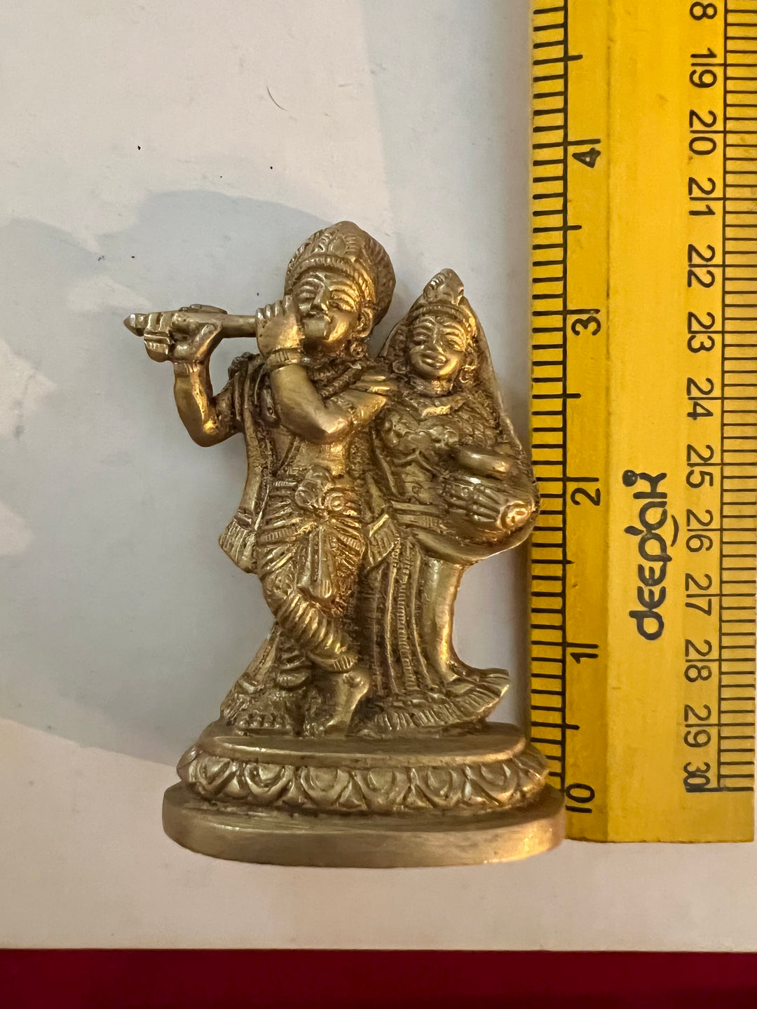 Antique Brass Radha Krishna Sculpture: Divine Love