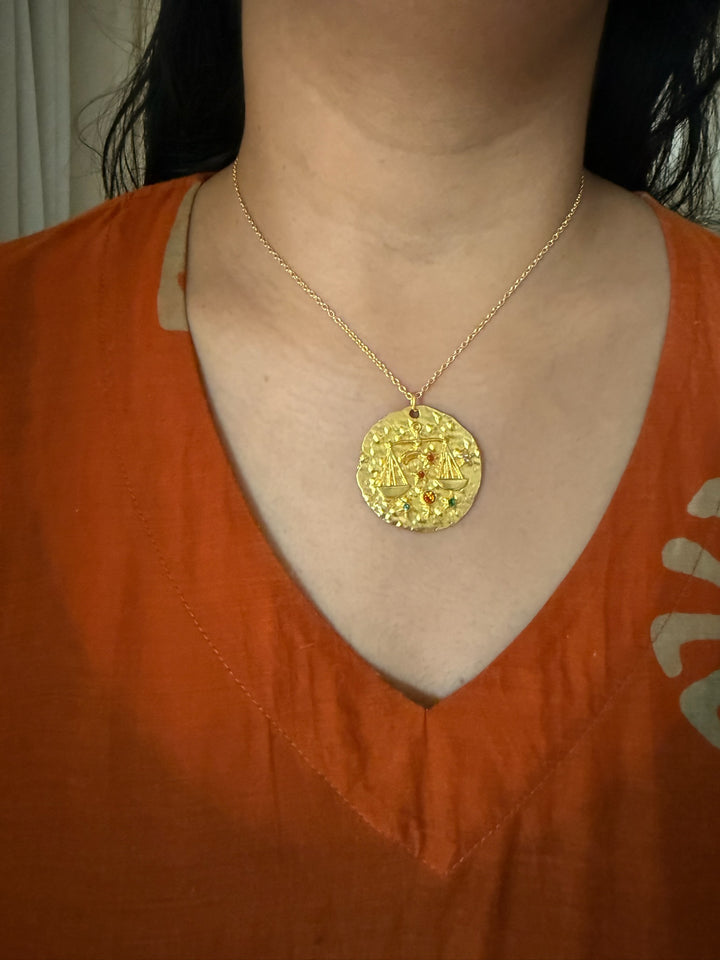 Libra Zodiac Gemstone Pendant – SHIVKA