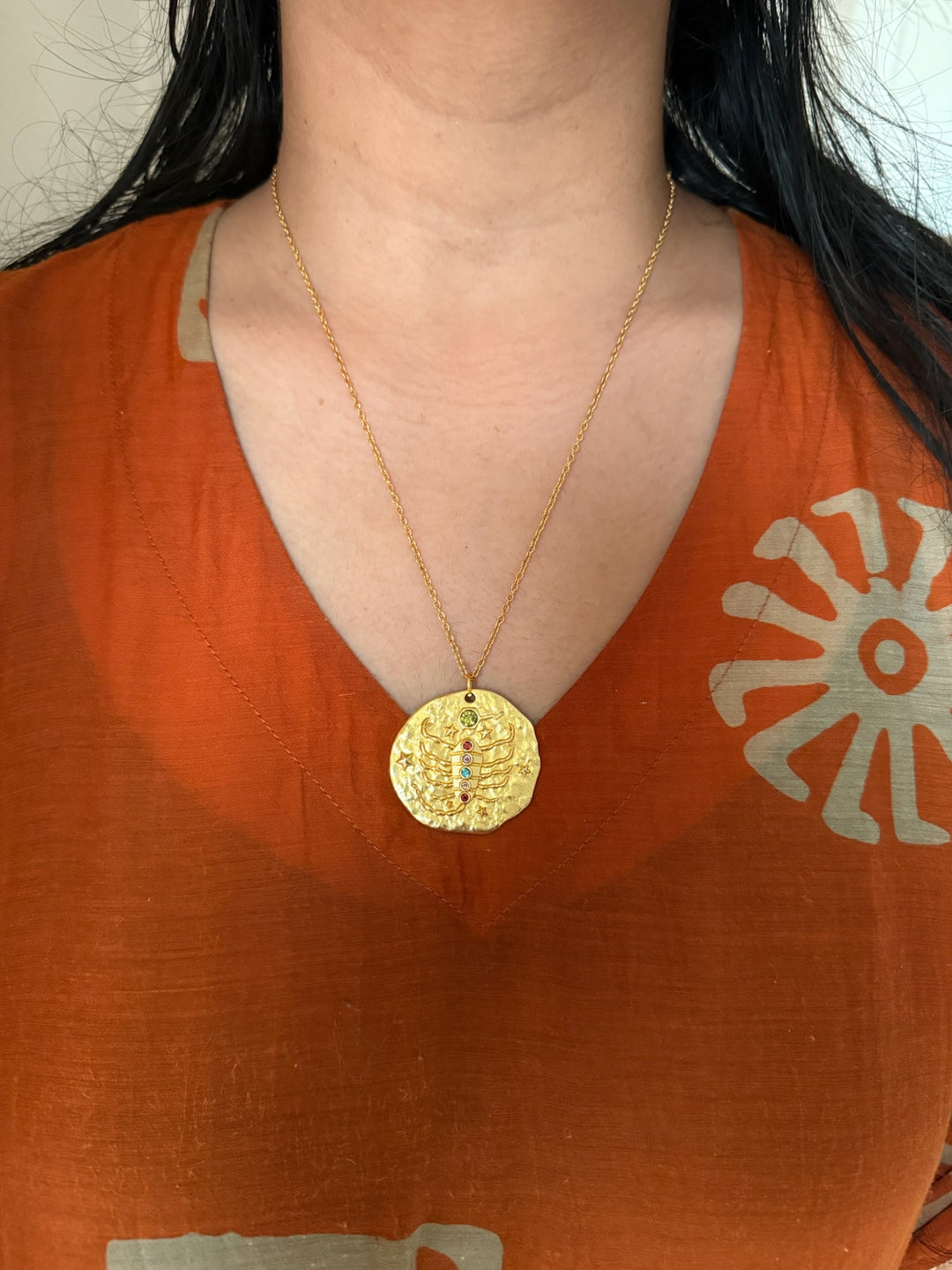 Scorpio Gemstone Zodiac Pendant Necklace – SHIVKA