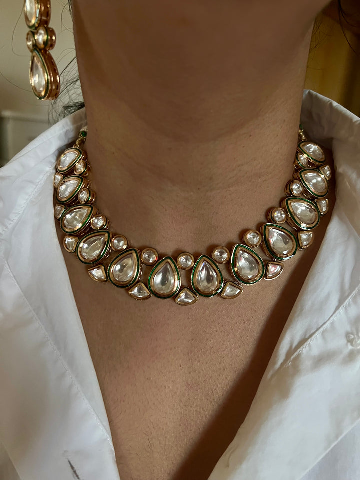 Timeless Kundan Necklace with Statement Earrings