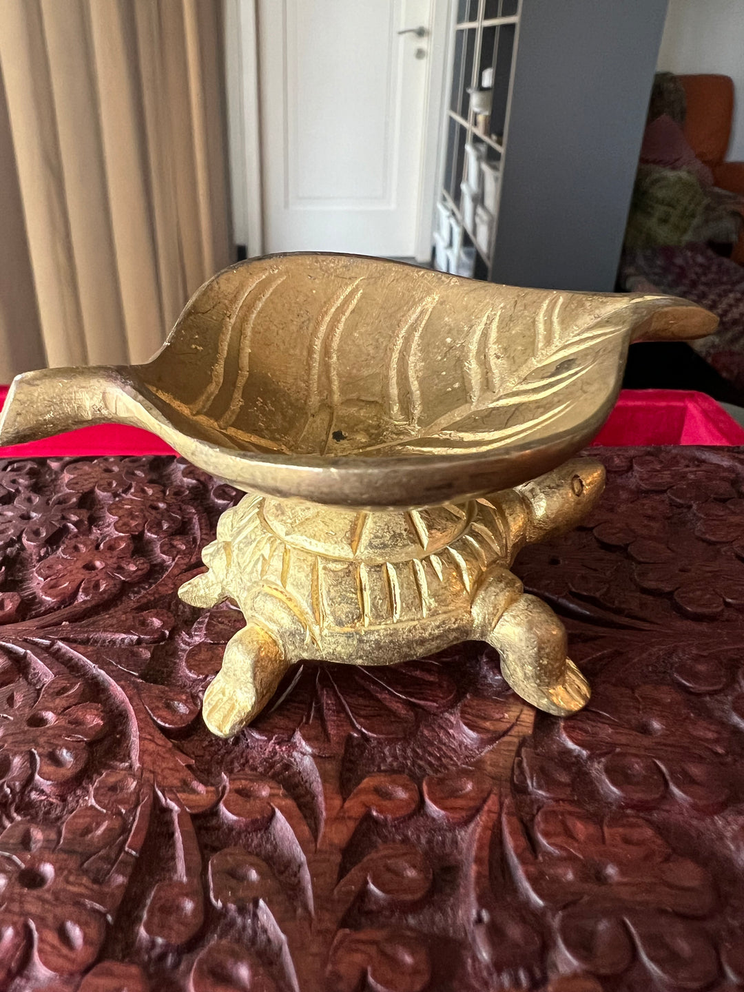 Solid Brass Tortoise Diya - Illuminating Serenity