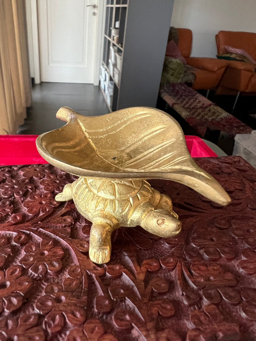 Solid Brass Tortoise Diya - Illuminating Serenity