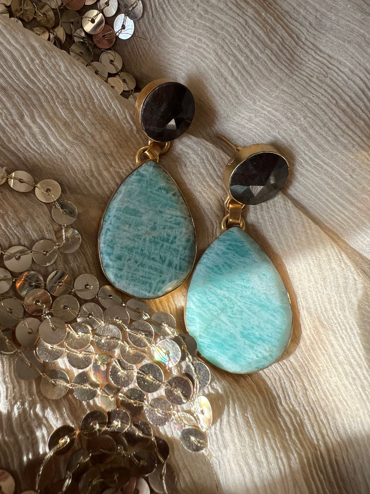 Elegant Natural Amazonite Earrings – Handmade Luxury