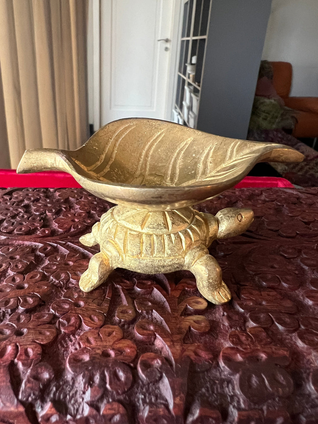 Solid Brass Tortoise Diya - Illuminating Serenity