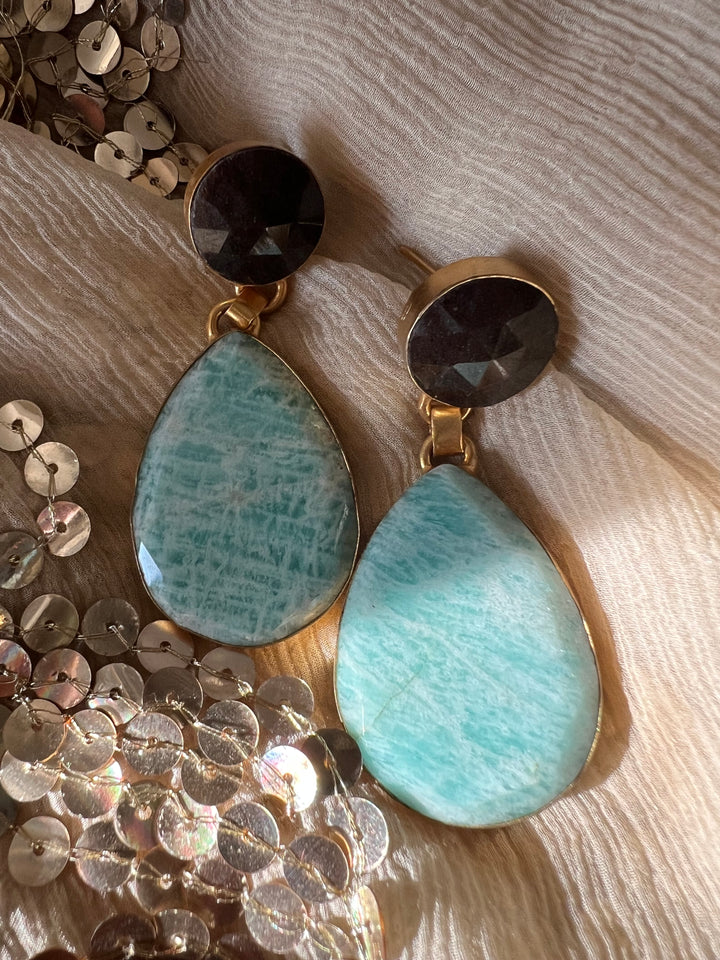 Elegant Natural Amazonite Earrings – Handmade Luxury