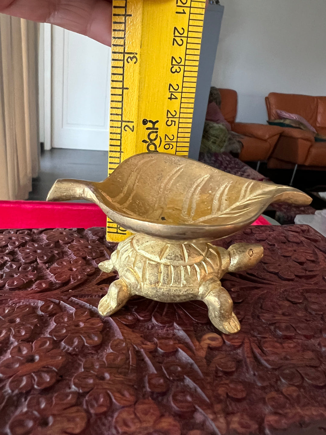 Solid Brass Tortoise Diya - Illuminating Serenity