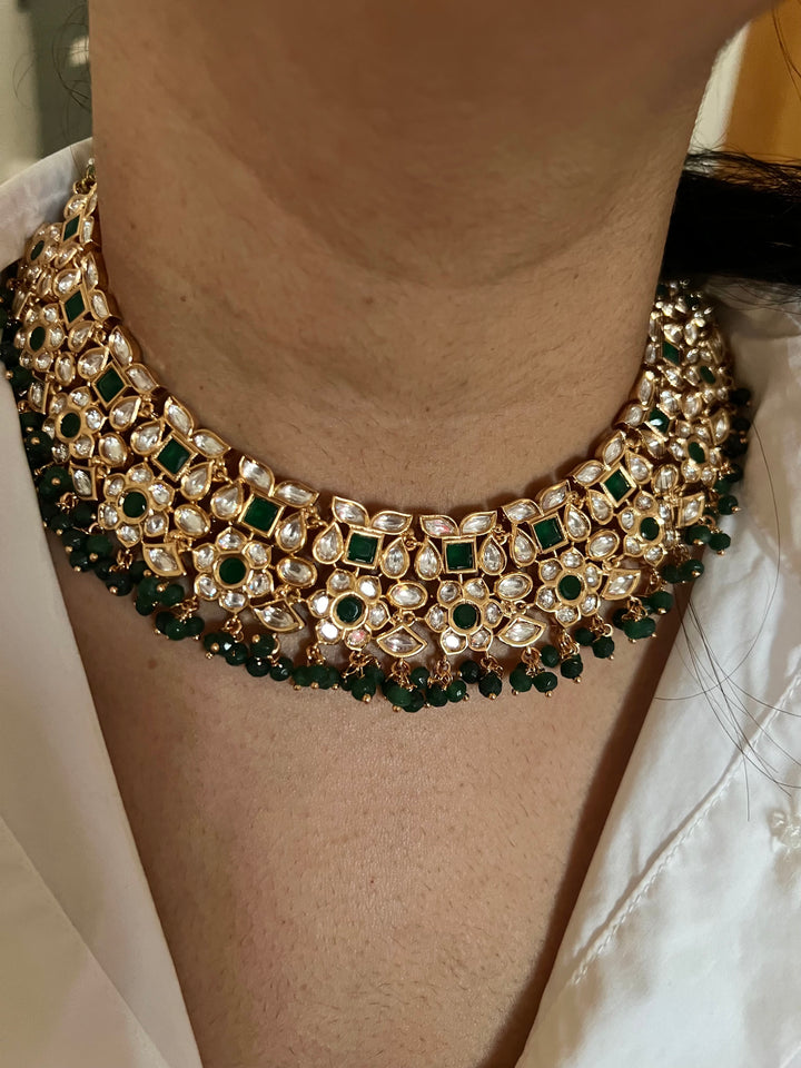 Scintillating Bridal Kundan Necklace with Jhumkas