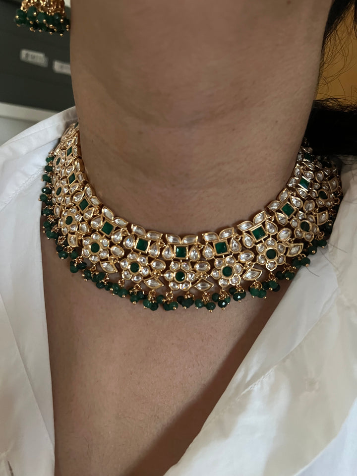 Scintillating Bridal Kundan Necklace with Jhumkas