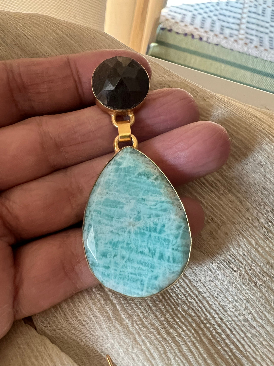 Elegant Natural Amazonite Earrings – Handmade Luxury