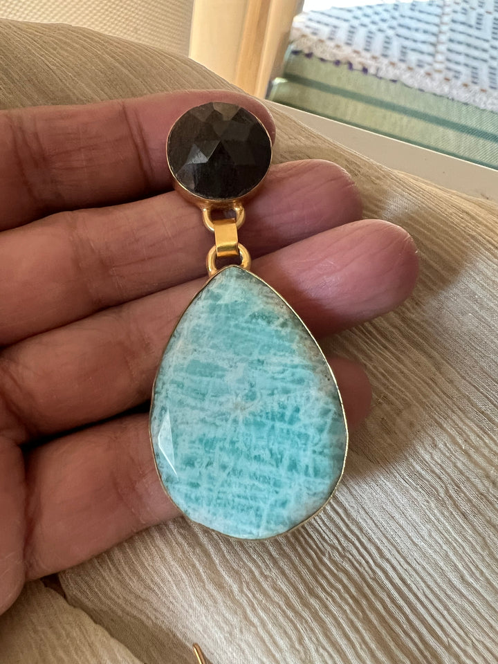 Elegant Natural Amazonite Earrings – Handmade Luxury