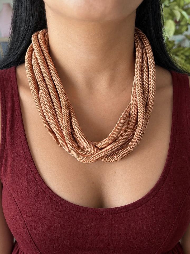 Champagne Gold Thread Multilayer Necklace