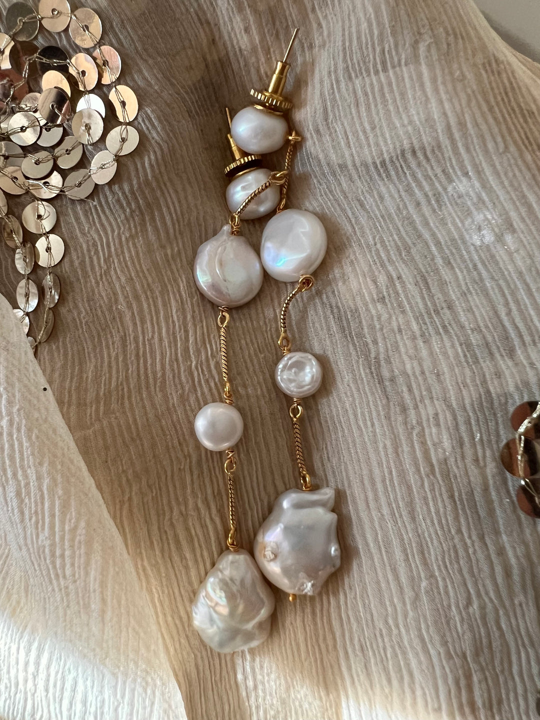 Elegant Natural Pearl Dangler Earrings – Timeless Beauty