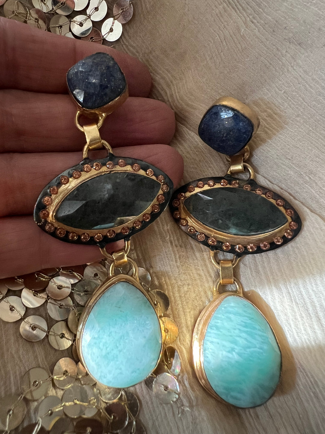 Elegant Natural Amazonite Earrings – Handmade Luxury