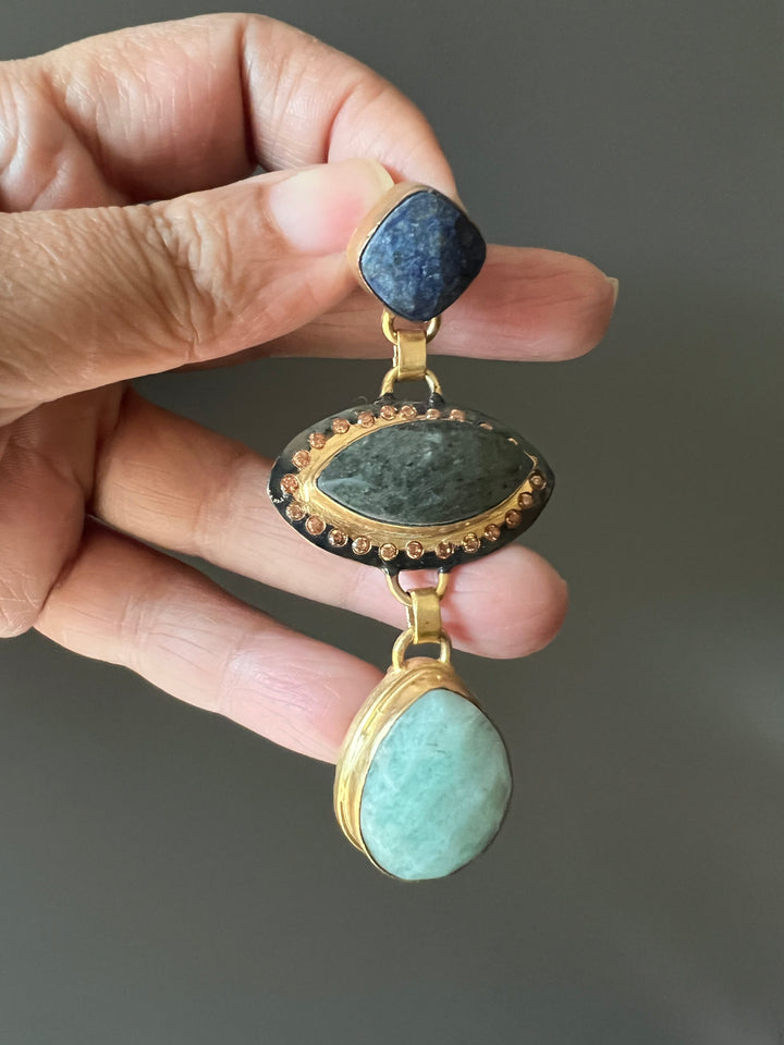 Elegant Natural Amazonite Earrings – Handmade Luxury