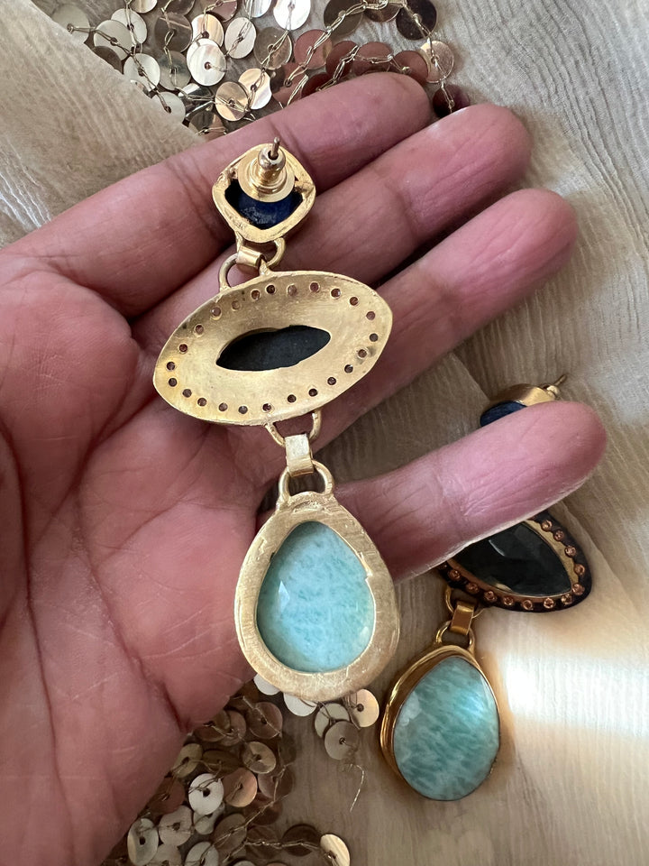 Elegant Natural Amazonite Earrings – Handmade Luxury