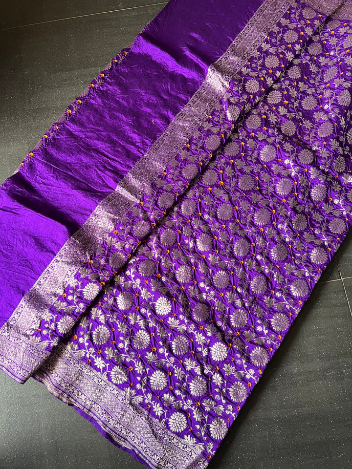 Elegant Purple Pure Silk Dupatta - Luxurious Drapes for Every Occasion