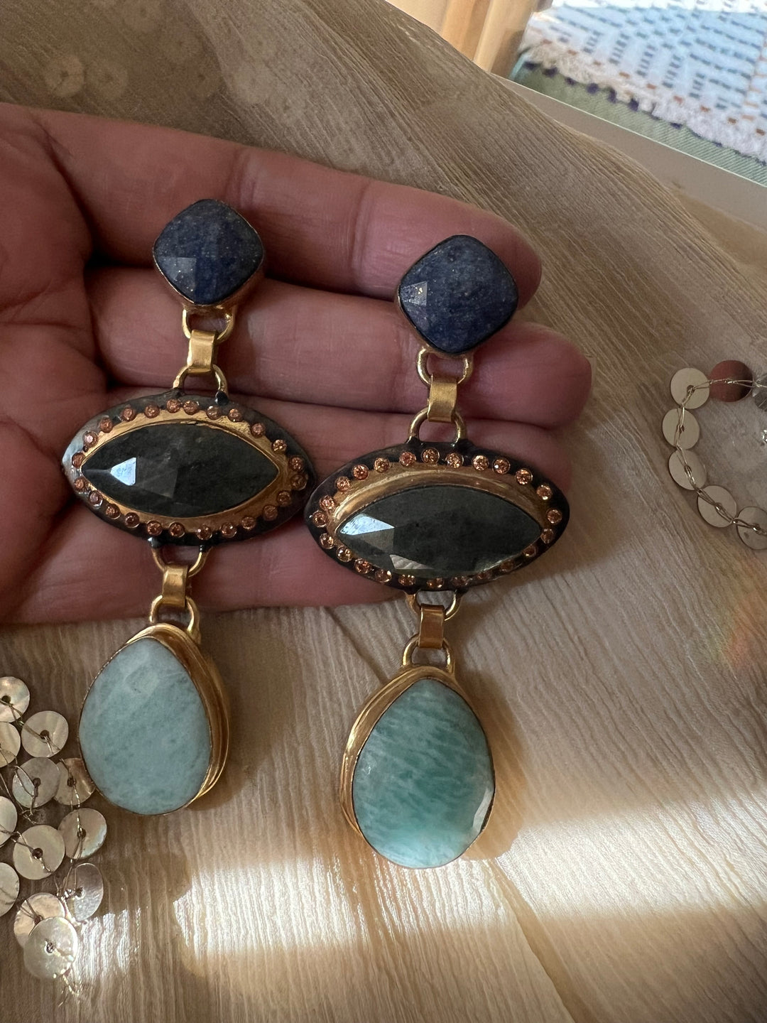 Elegant Natural Amazonite Earrings – Handmade Luxury