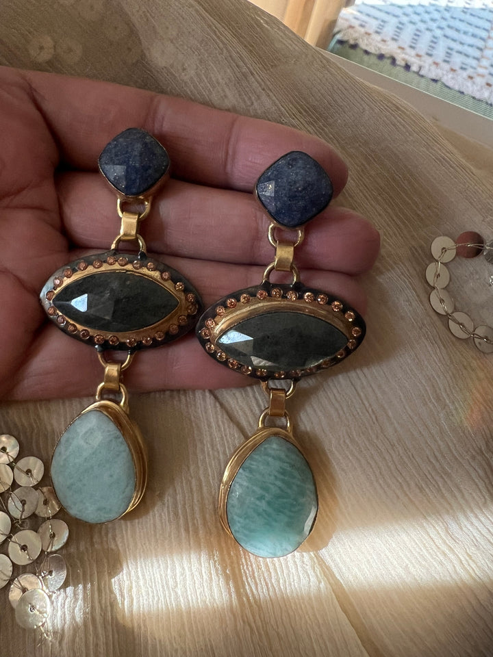 Elegant Natural Amazonite Earrings – Handmade Luxury