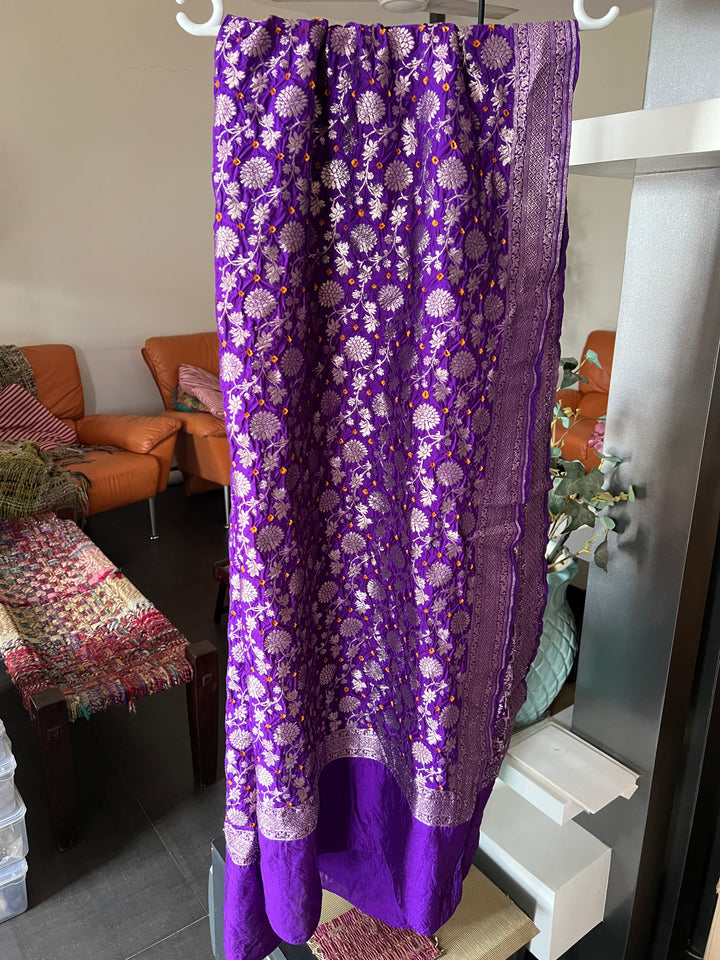 Elegant Purple Pure Silk Dupatta - Luxurious Drapes for Every Occasion