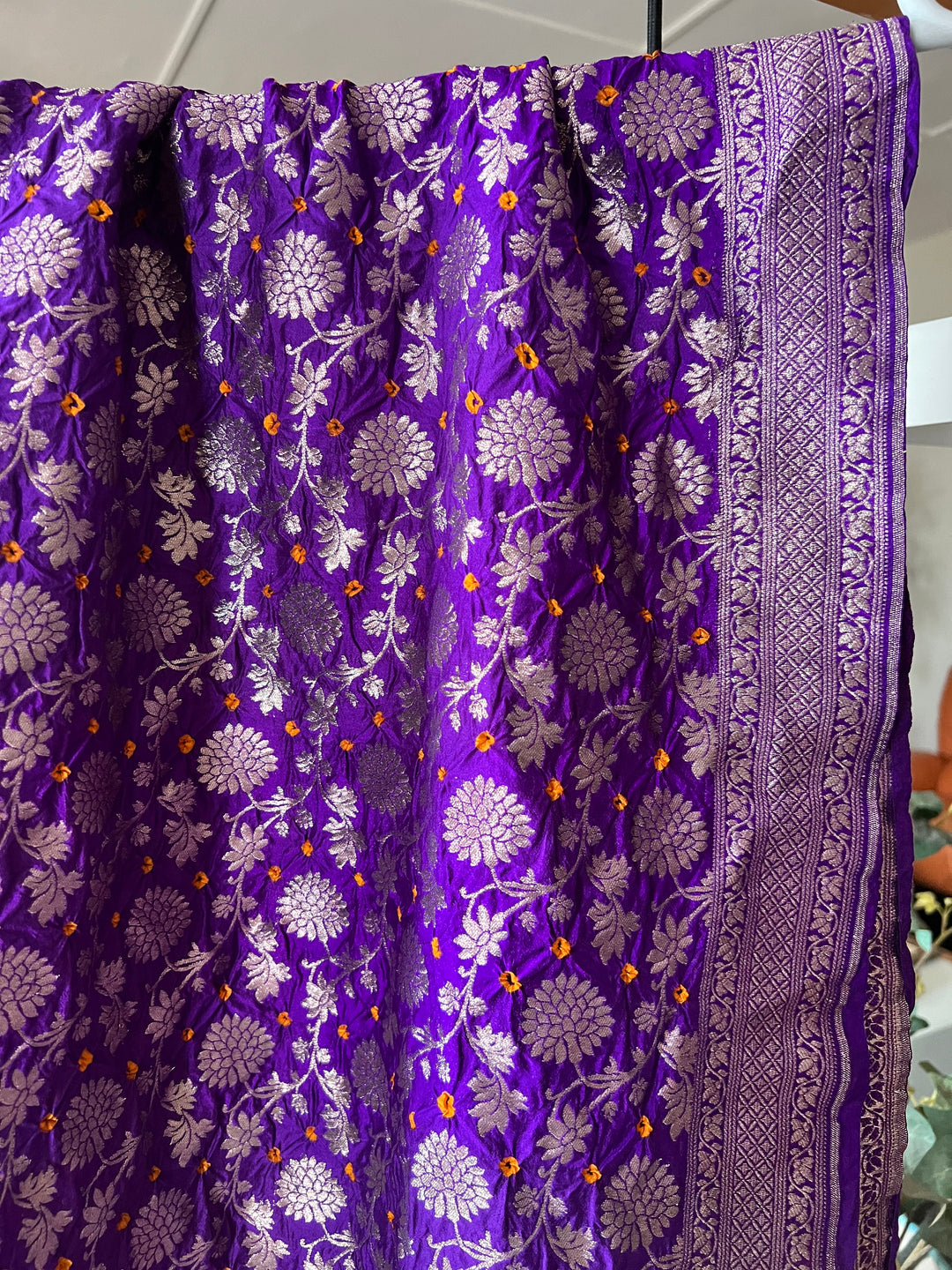 Elegant Purple Pure Silk Dupatta - Luxurious Drapes for Every Occasion