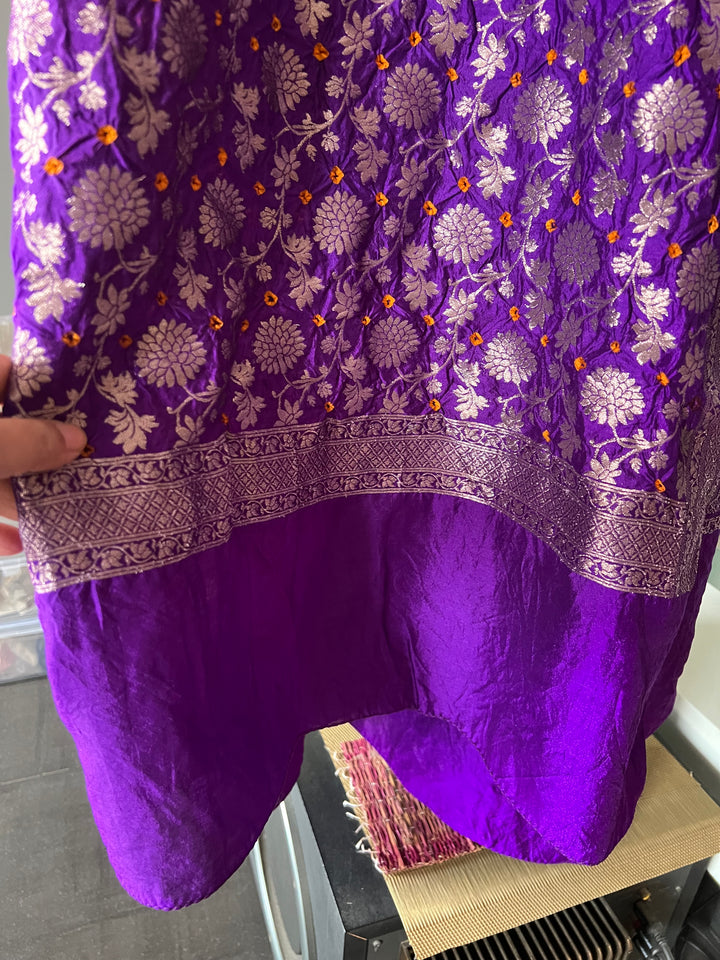 Elegant Purple Pure Silk Dupatta - Luxurious Drapes for Every Occasion