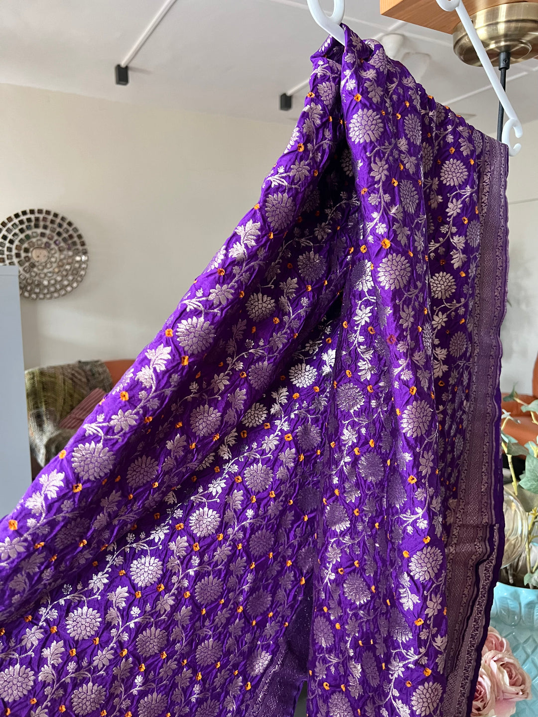 Elegant Purple Pure Silk Dupatta - Luxurious Drapes for Every Occasion