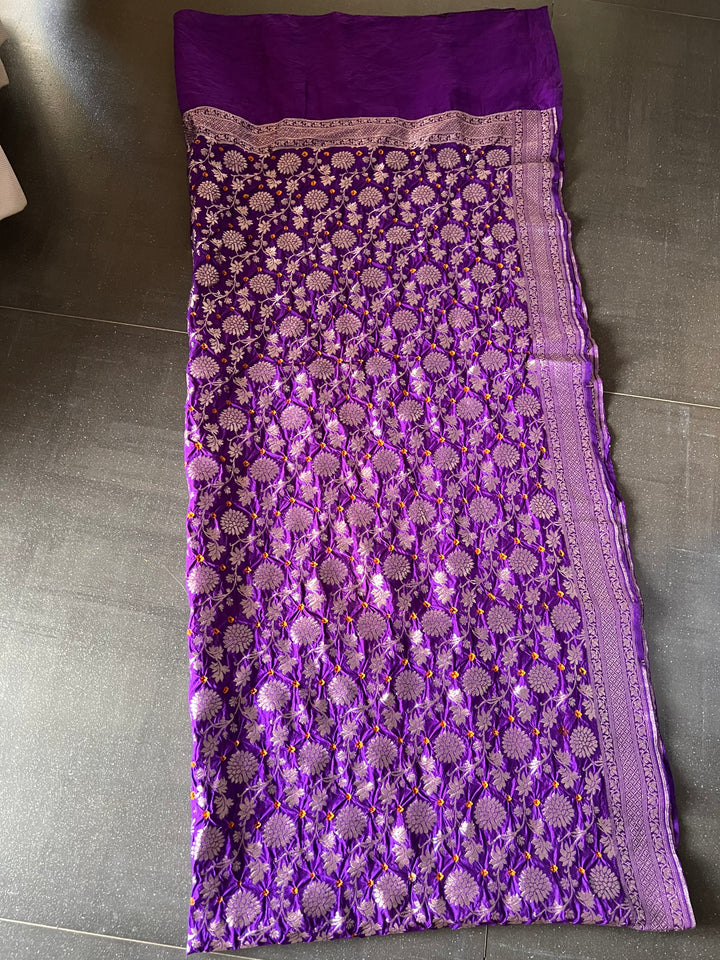 Elegant Purple Pure Silk Dupatta - Luxurious Drapes for Every Occasion